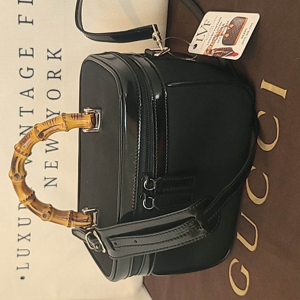 Gucci Iconic Bamboo Vanity Bag 3-Way with detachable strap 1990s Vintage